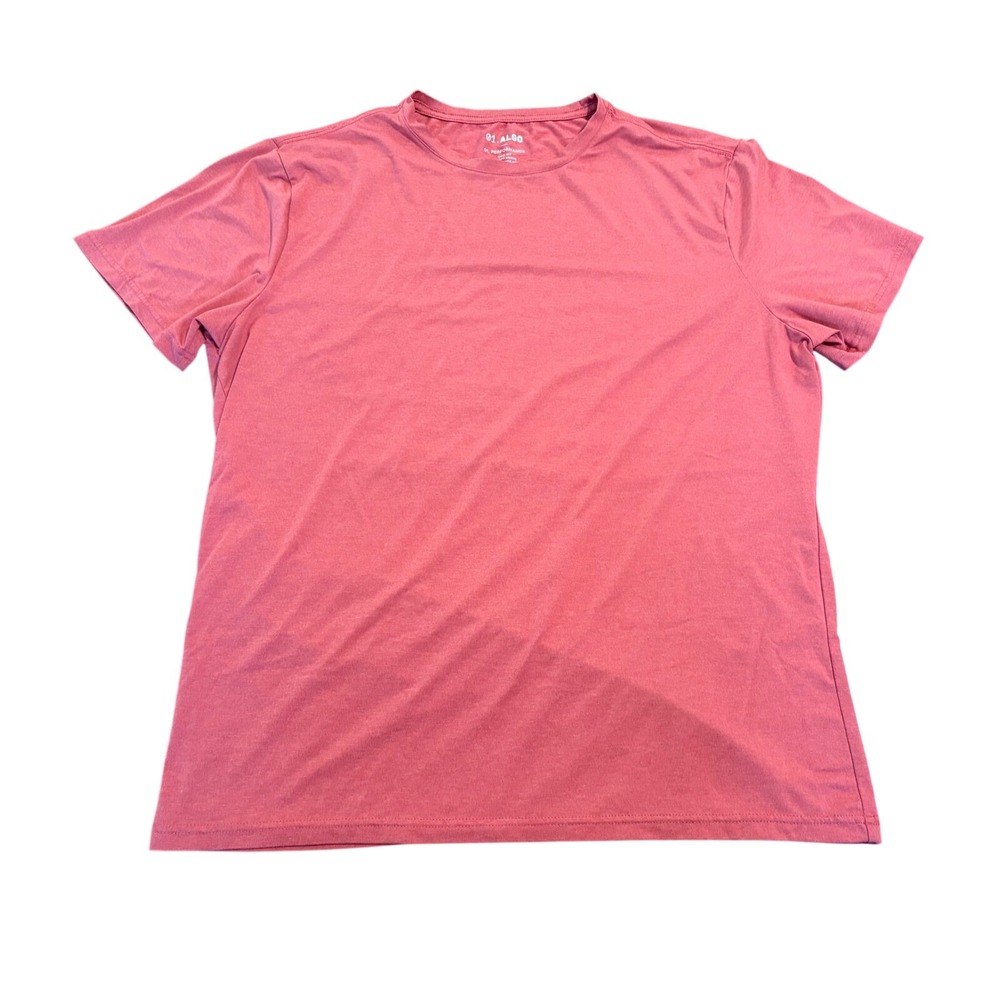 01.Algo Mens Performance T-Shirt Coral Heather Quick Dry UPF 40 Size Large L-SH